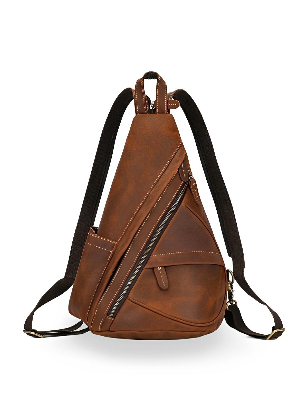 Sac à dos cuir, adaptable pour toutes situations, vintage, modèle Rémi - Sac à dos - Cognac