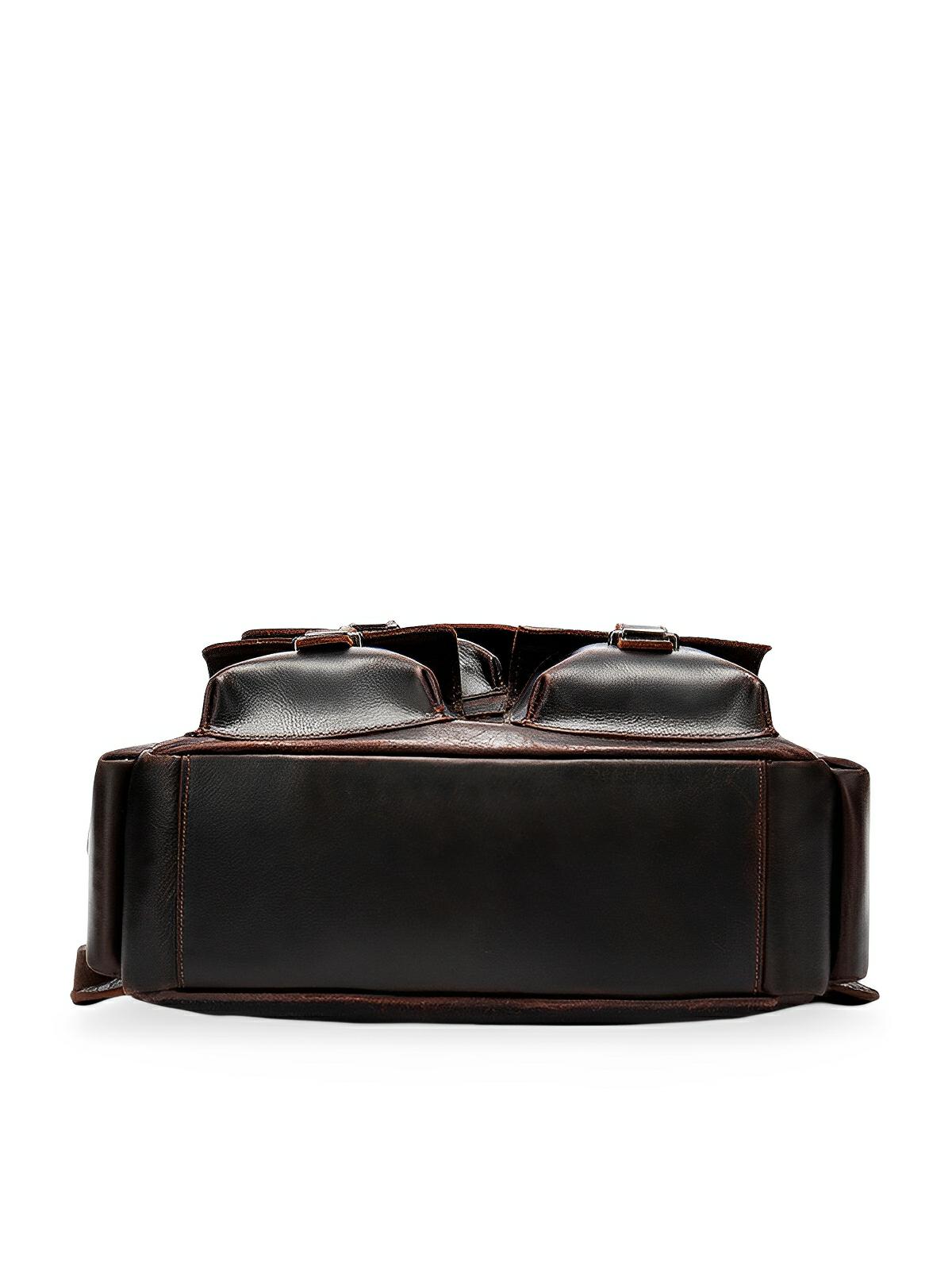 Sac à dos en cuir, multi - poches, ergonomique et spacieux, modèle Tancrède - Sac à dos - Noir