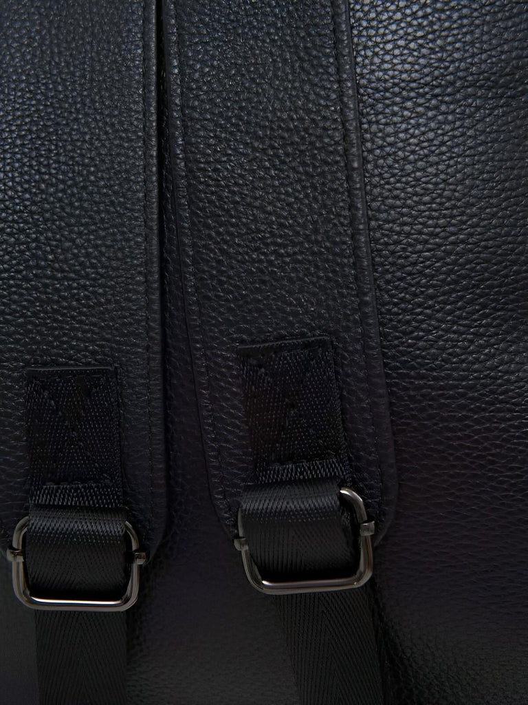 Sac à dos en cuir noir, moderne, pratique, spacieux et durable, modèle Théorus - Sac à dos - Noir