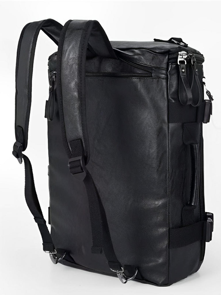 Sac à dos en cuir pour homme, sac pour voyage et le quotidien, à grande capacité, modèle Louis - Sac à dos - Noir