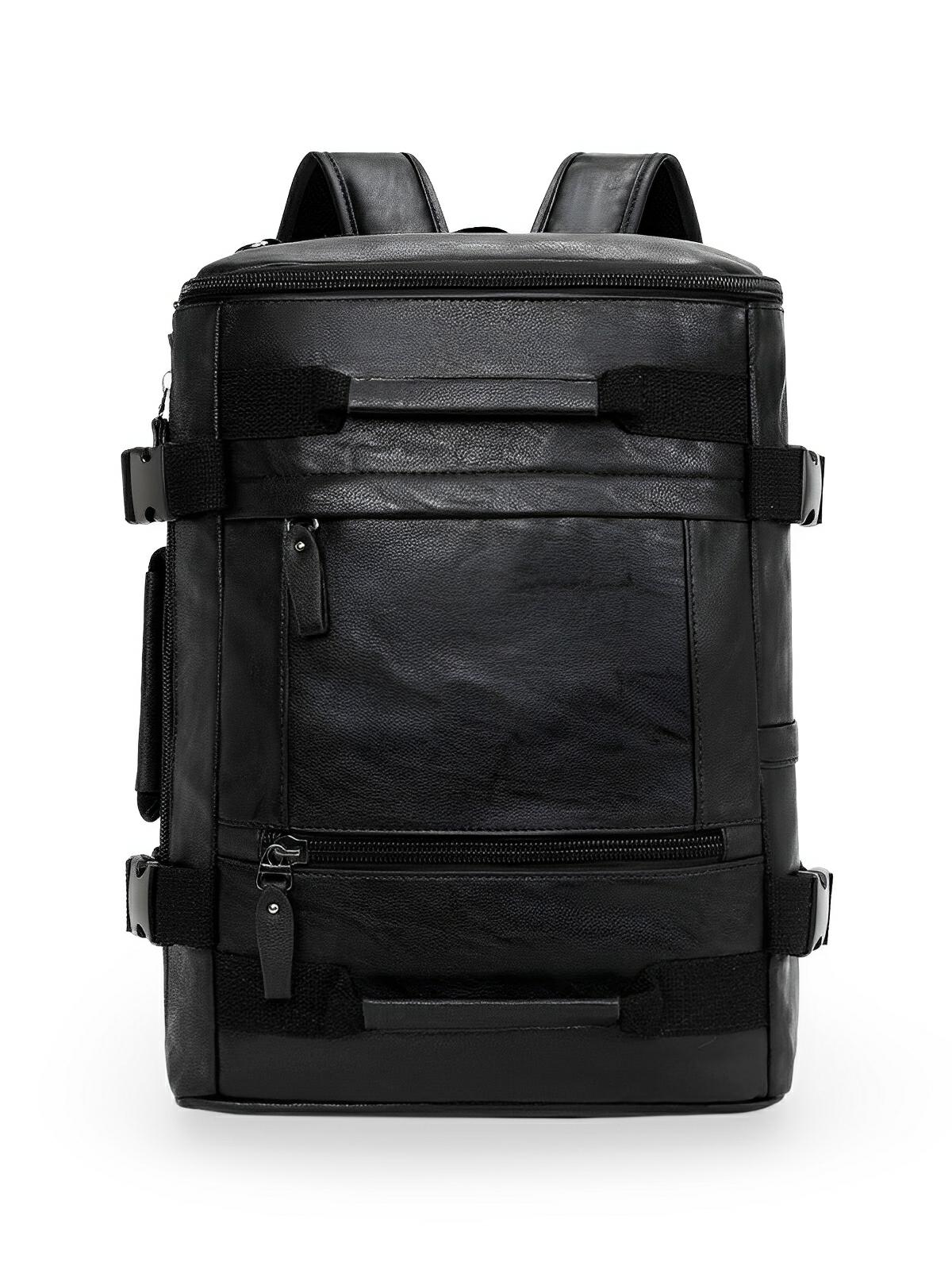 Sac à dos en cuir pour homme, sac pour voyage et le quotidien, à grande capacité, modèle Louis - Sac à dos - Noir