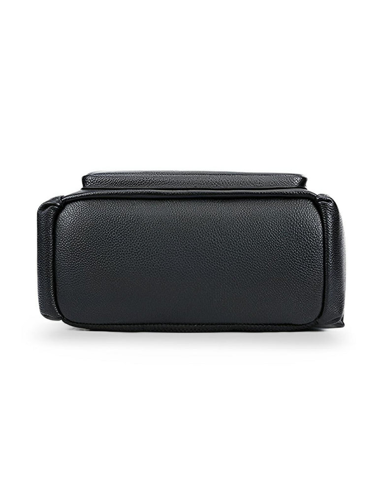 Sac à dos en cuir véritable, grande capacité, résistant à toute épreuve, modèle Mavric - Sac à dos - Noir