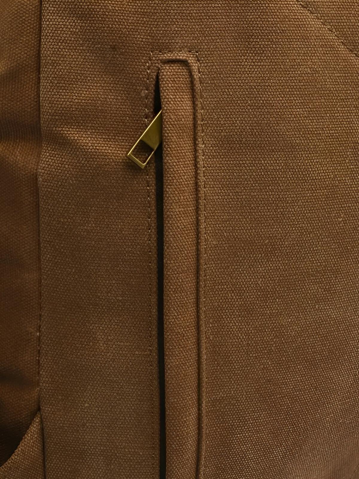 Sac à dos en toile cirée et cuir à grande capacité, imperméable et pratique, modèle Médéric - Sac à dos - Marron