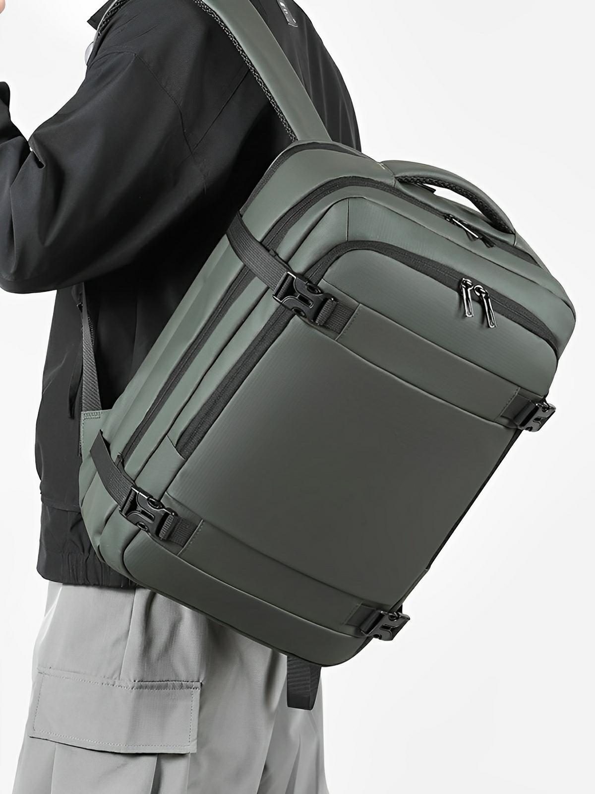 Sac à dos extensible 35L, résistant aux intempéries, port USB, ergonomique, idéal voyage et business, modèle Vargon - Sac à dos - Vert