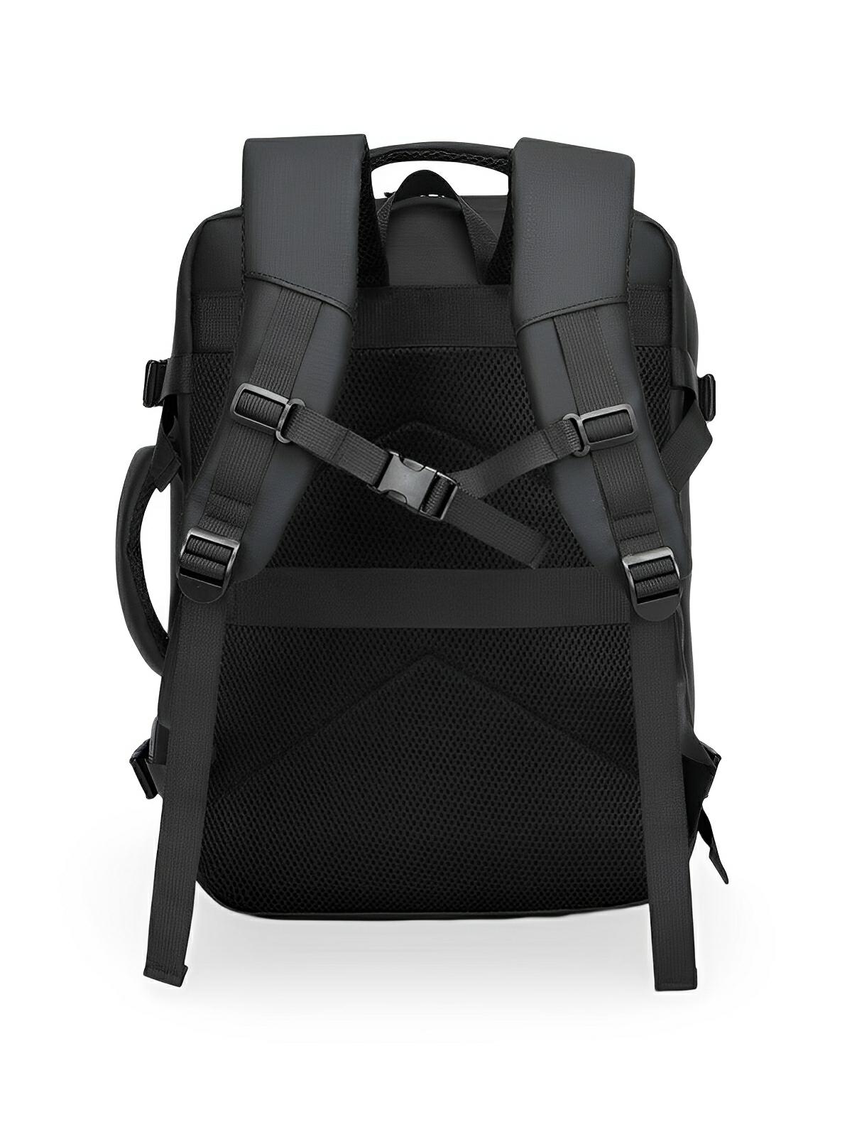 Sac à dos extensible 35L, résistant aux intempéries, port USB, ergonomique, idéal voyage et business, modèle Vargon - Sac à dos - Noir