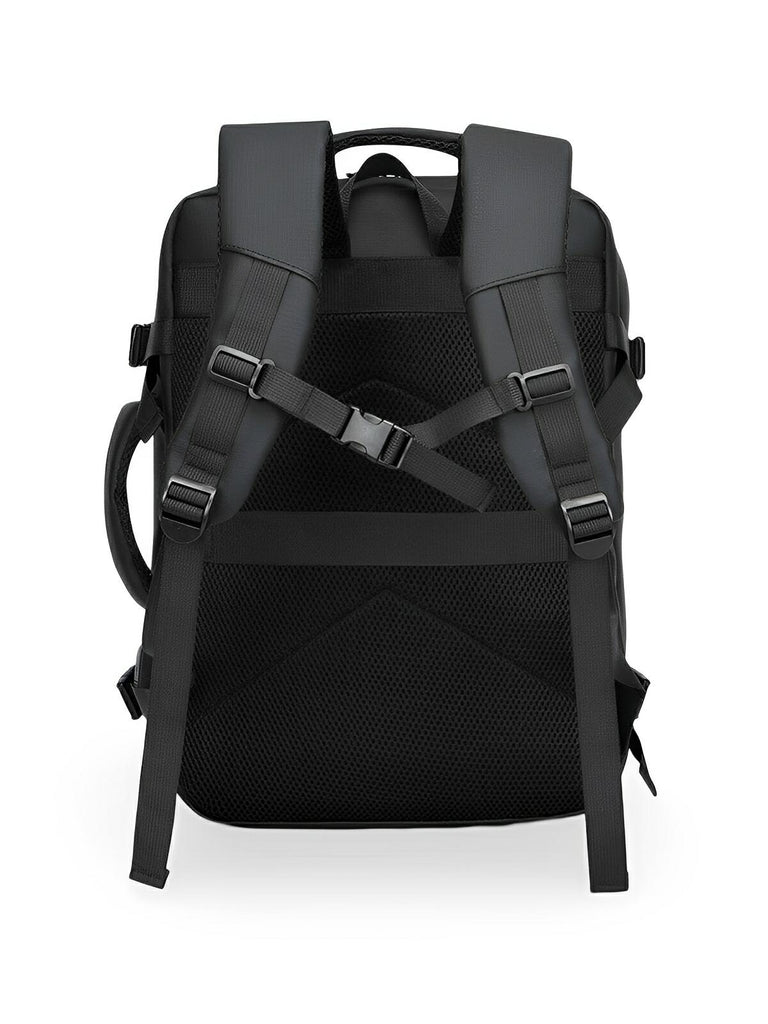 Sac à dos extensible 35L, résistant aux intempéries, port USB, ergonomique, idéal voyage et business, modèle Vargon - Sac à dos - Noir
