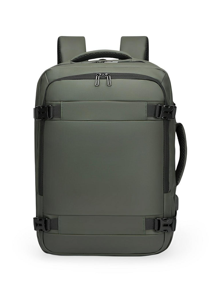 Sac à dos extensible 35L, résistant aux intempéries, port USB, ergonomique, idéal voyage et business, modèle Vargon - Sac à dos - Vert