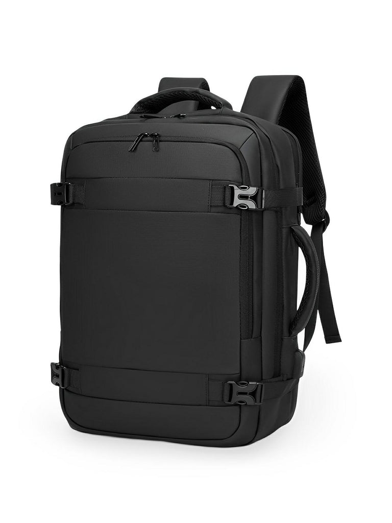 Sac à dos extensible 35L, résistant aux intempéries, port USB, ergonomique, idéal voyage et business, modèle Vargon - Sac à dos - Noir