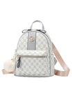 Sac à dos femme, format moyen, simili vegan, usage quotidien, compartiments multiples, design monogramme, modèle Pernelle - Sac à dos - Gris