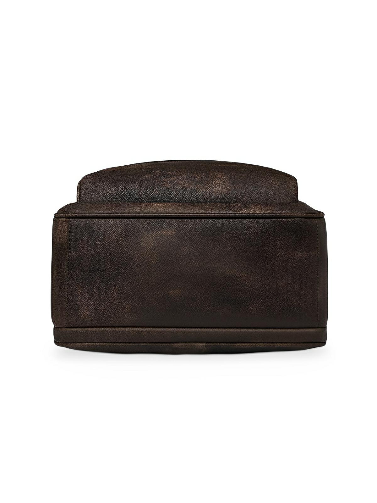 Sac à dos femme grande capacité, simili vegan, multifonctionnel, voyage, urbain, poches multiples, modèle Delphine - Sac à dos - Café