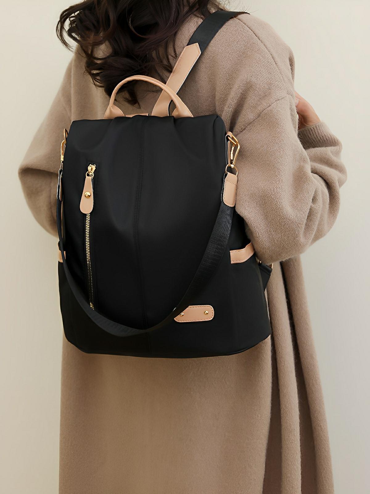 Sac à dos femme, nylon résistant, grande capacité, multifonction, design moderne, modèle Sarah - Sac à dos - Gris