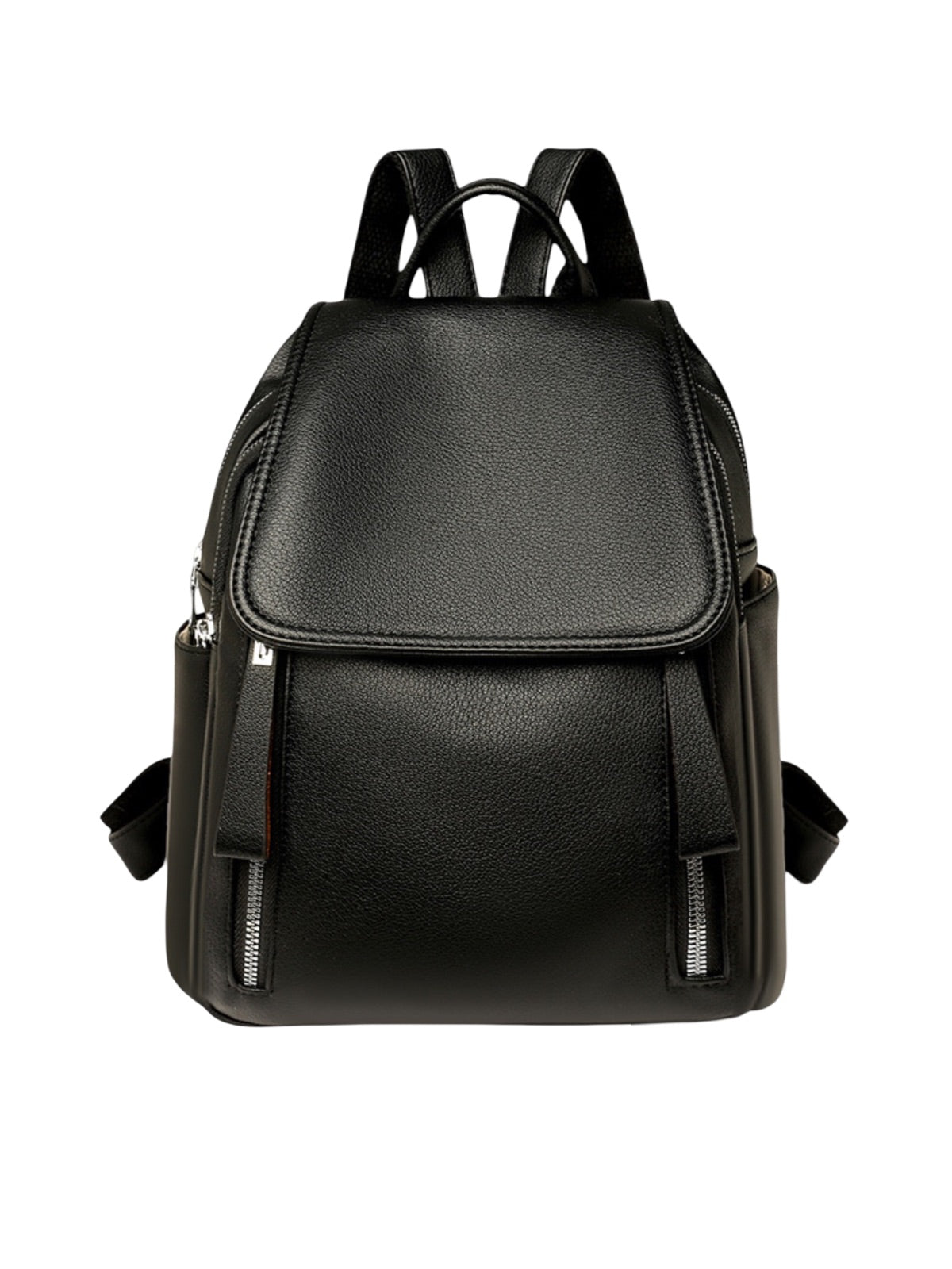 Sac à dos femme, sac PU, petit format, compartiment ordinateur, résistant, usage quotidien, modèle Floride - Sac à dos - Noir