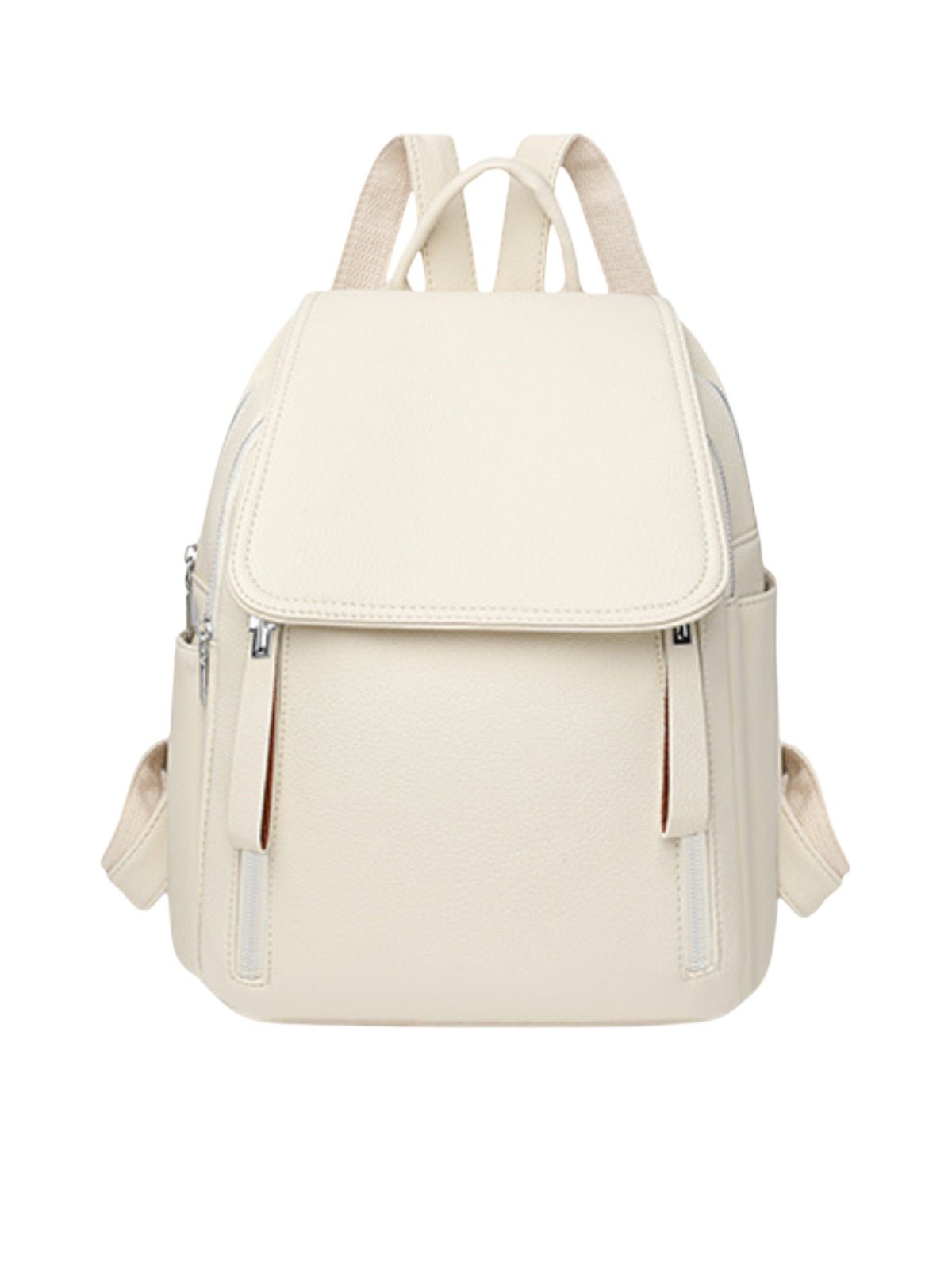 Sac à dos femme, sac PU, petit format, compartiment ordinateur, résistant, usage quotidien, modèle Floride - Sac à dos - Blanc