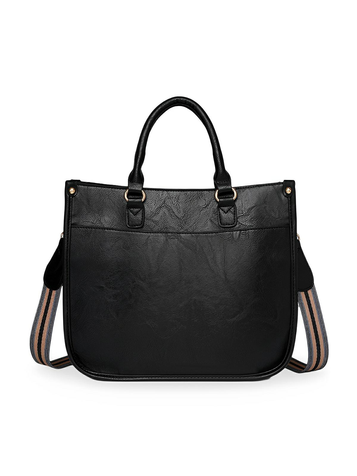 Sac à dos femme, simili vegan, grande capacité, léger, design rétro tendance, modèle Selenah - Sac Bandoulière - Noir