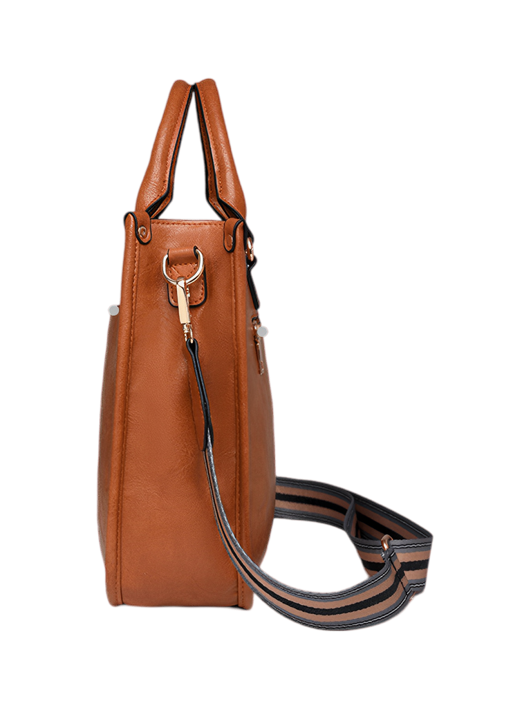 Sac à dos femme, simili vegan, grande capacité, léger, design rétro tendance, modèle Selenah - Sac Bandoulière - Beige