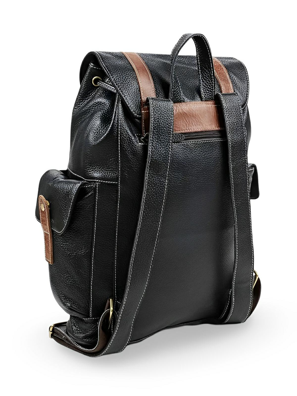 Sac à dos homme en cuir, imperméable, avec compartiment pour ordinateur, style urbain, modèle Hélios - Sac à dos - Café