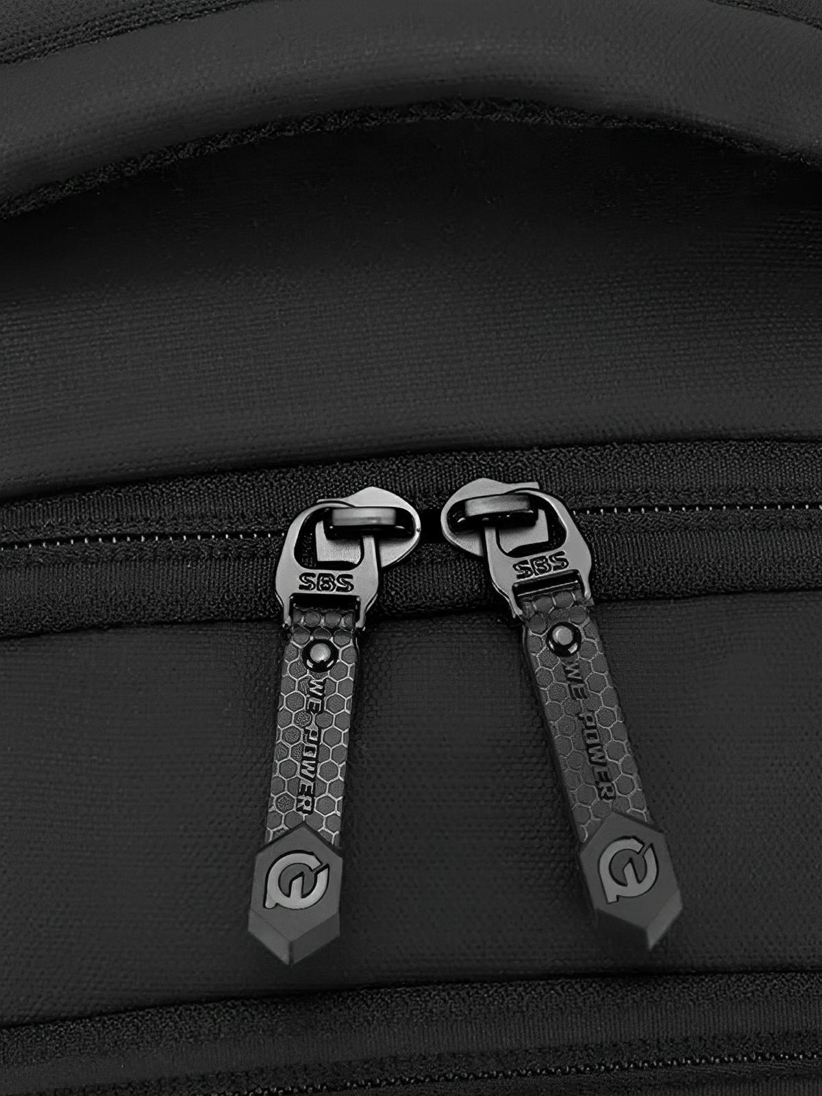 Sac à dos homme grande capacité, multi - compartiments, port USB, imperméable, design ergonomique, modèle Léos - Sac à dos - Noir