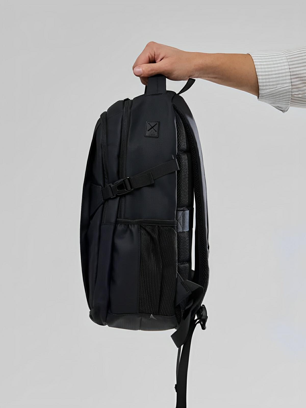 Sac à dos homme grande capacité, multi - compartiments, port USB, imperméable, design ergonomique, modèle Léos - Sac à dos - Noir