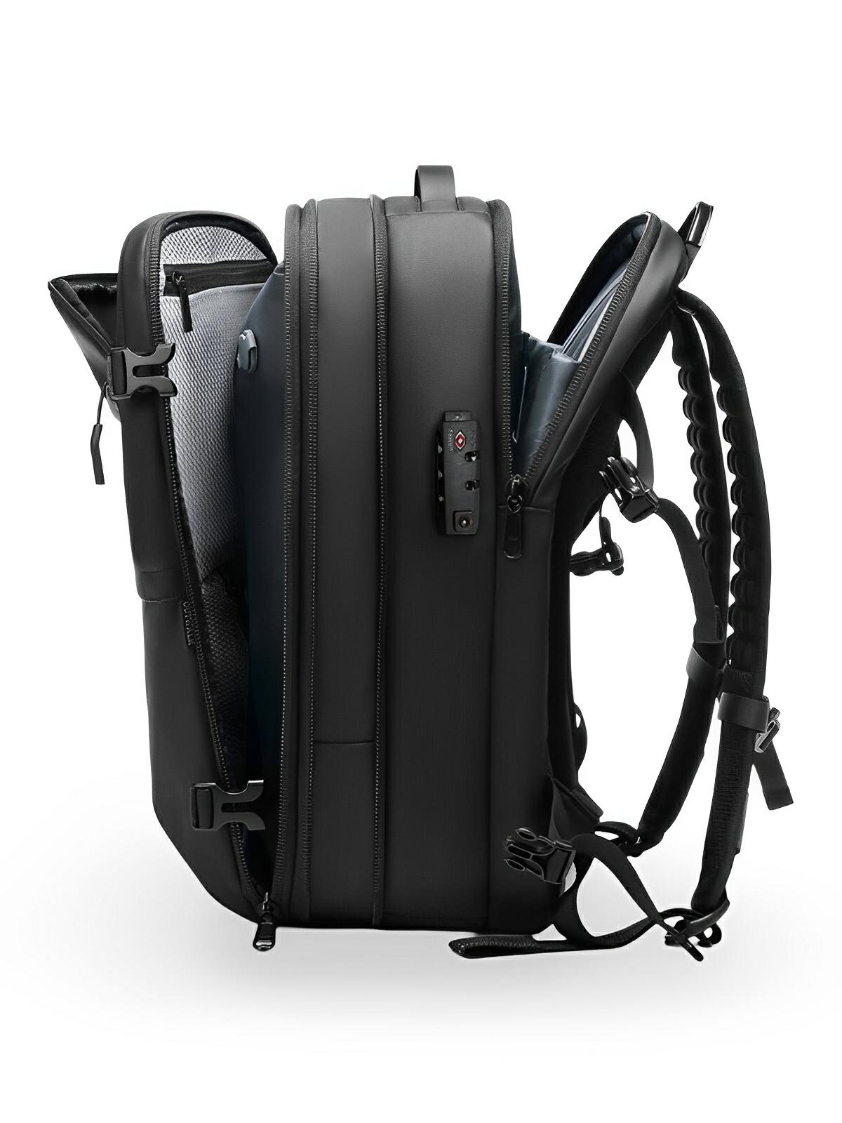 Sac à dos homme, multifonction, à grande capacité, extensible et imperméable, modèle Athanase - Sac à dos - Noir