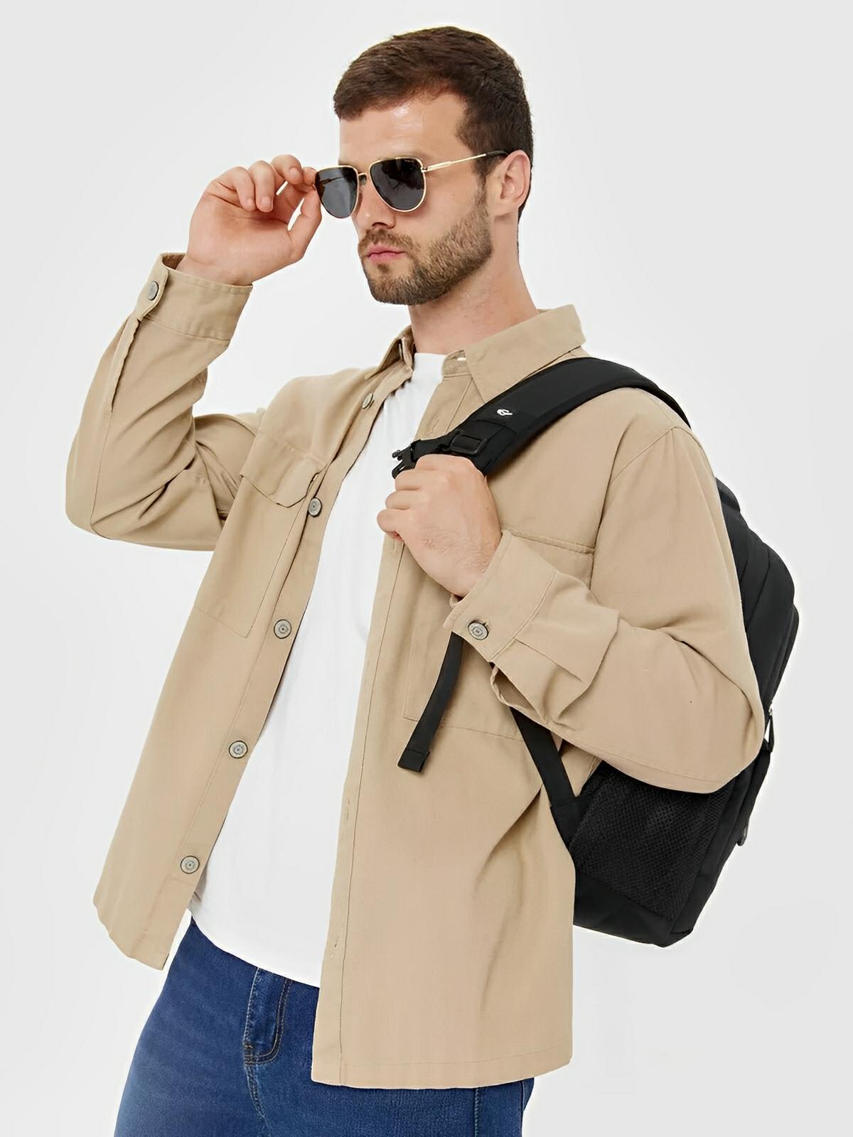 Sac à dos idéal, grande capacité, port USB, dos ergonomique et multiples rangements, modèle John - Sac à dos - Noir