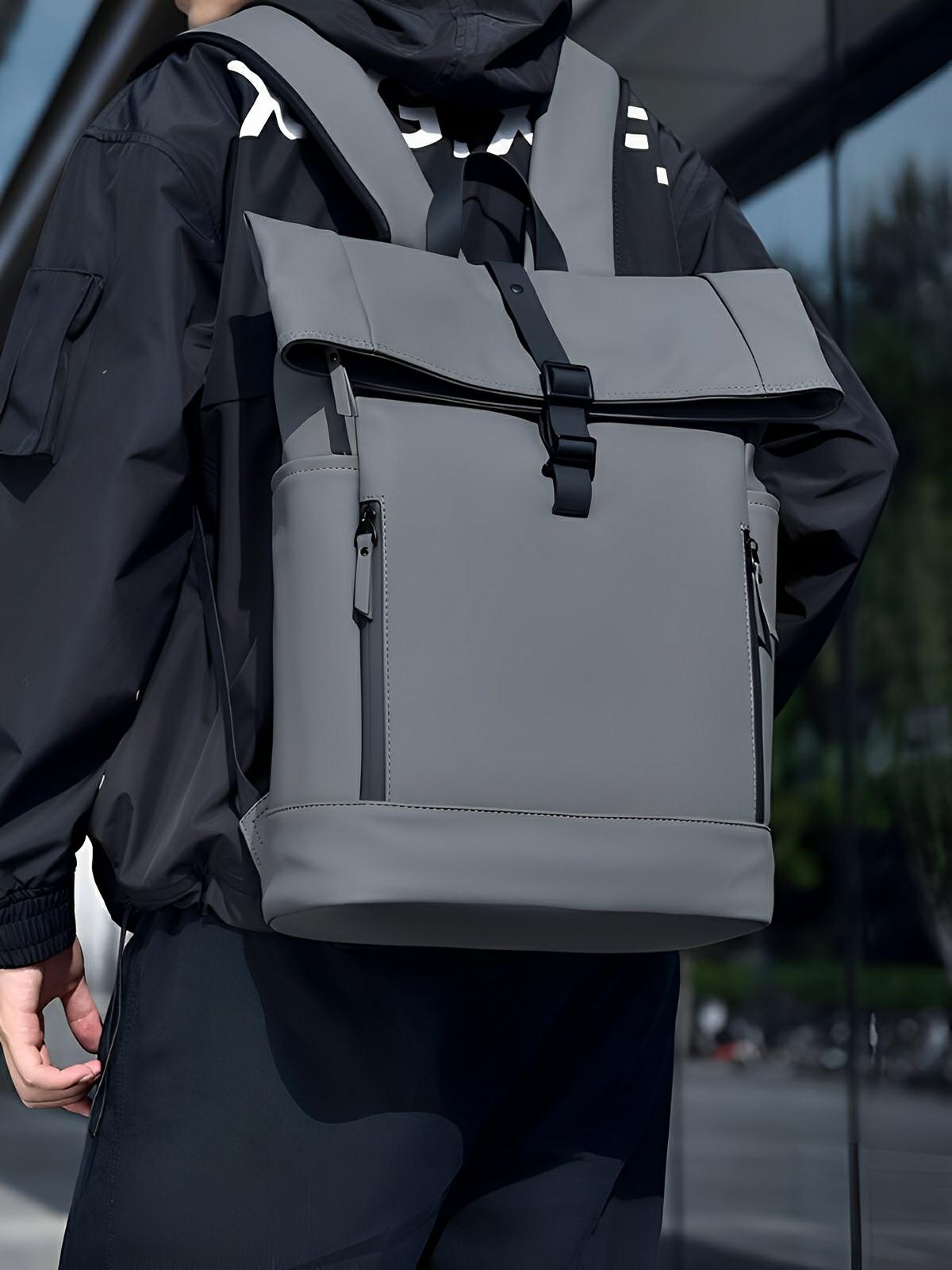 Sac à dos imperméable, grand volume, confort quotidien, au style unisexe, modèle Erwan - Sac à dos - Noir