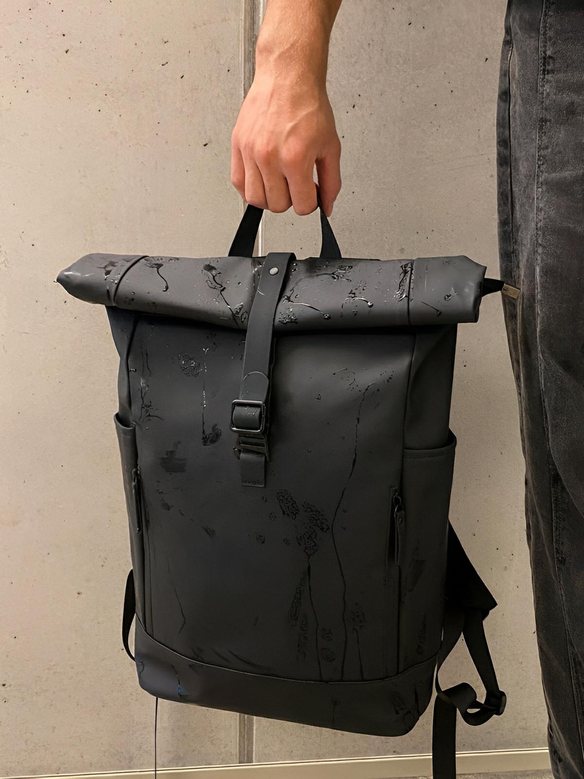 Sac à dos imperméable, grand volume, confort quotidien, au style unisexe, modèle Erwan - Sac à dos - Noir