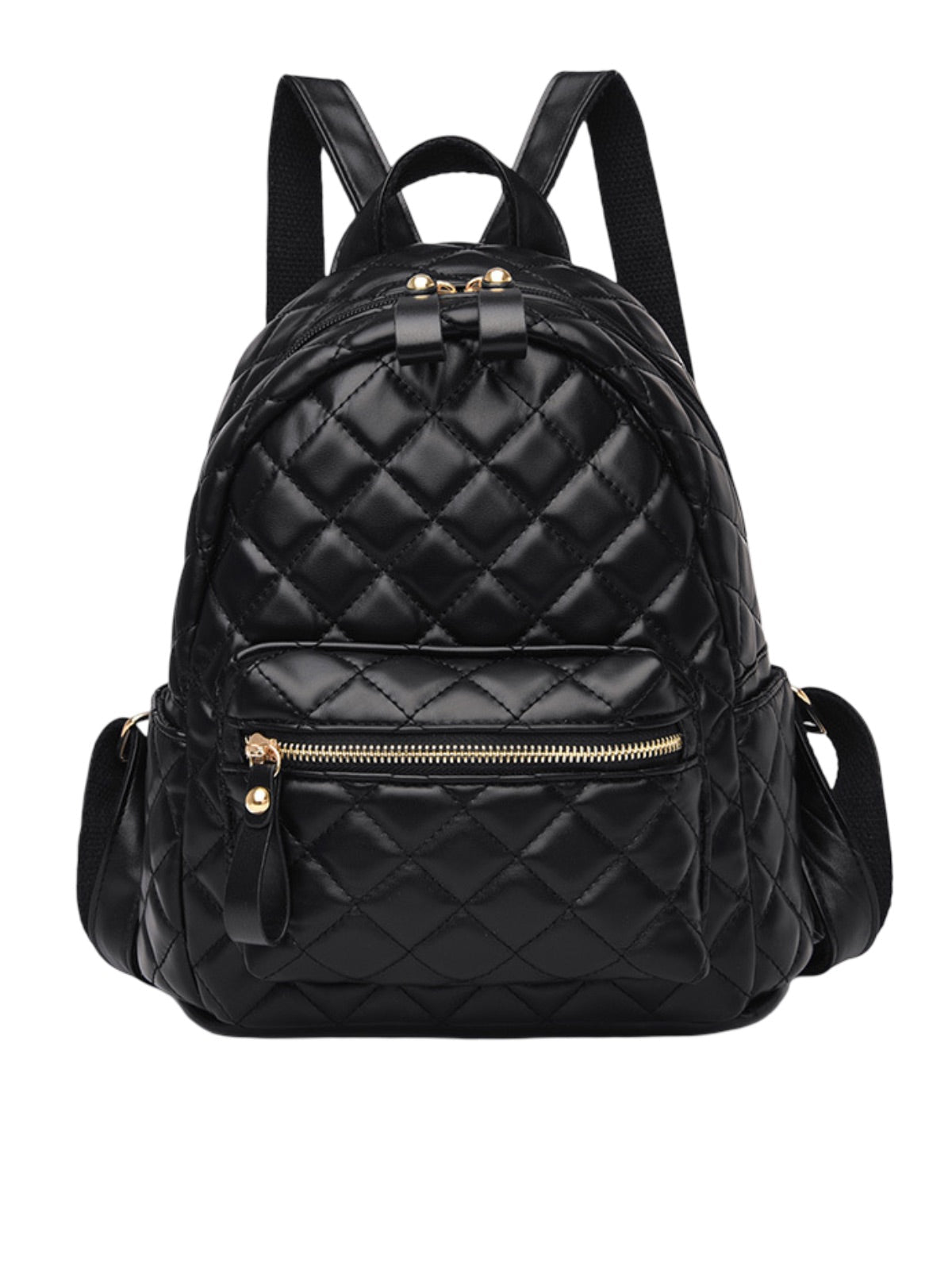 Sac à dos matelassé femme, petit sac à dos chic, sac à dos tendance y2k, mini sac à dos léger, pratique au quotidien, modèle Ode - Sac à dos - Noir