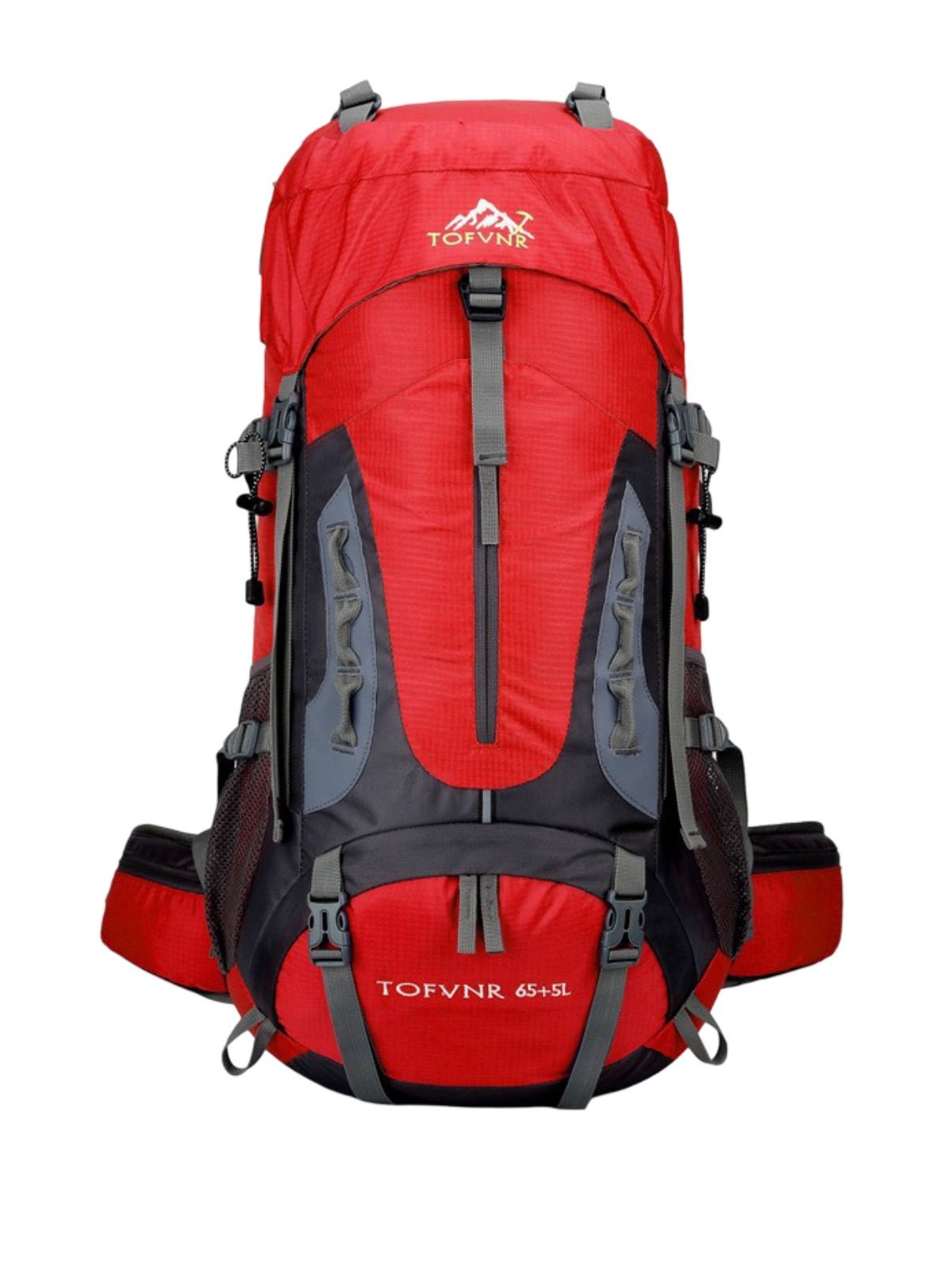 Sac à dos randonnée 65L, trekking, voyage, alpinisme, camping, sport outdoor, modèle Evero - Sac à dos - Rouge