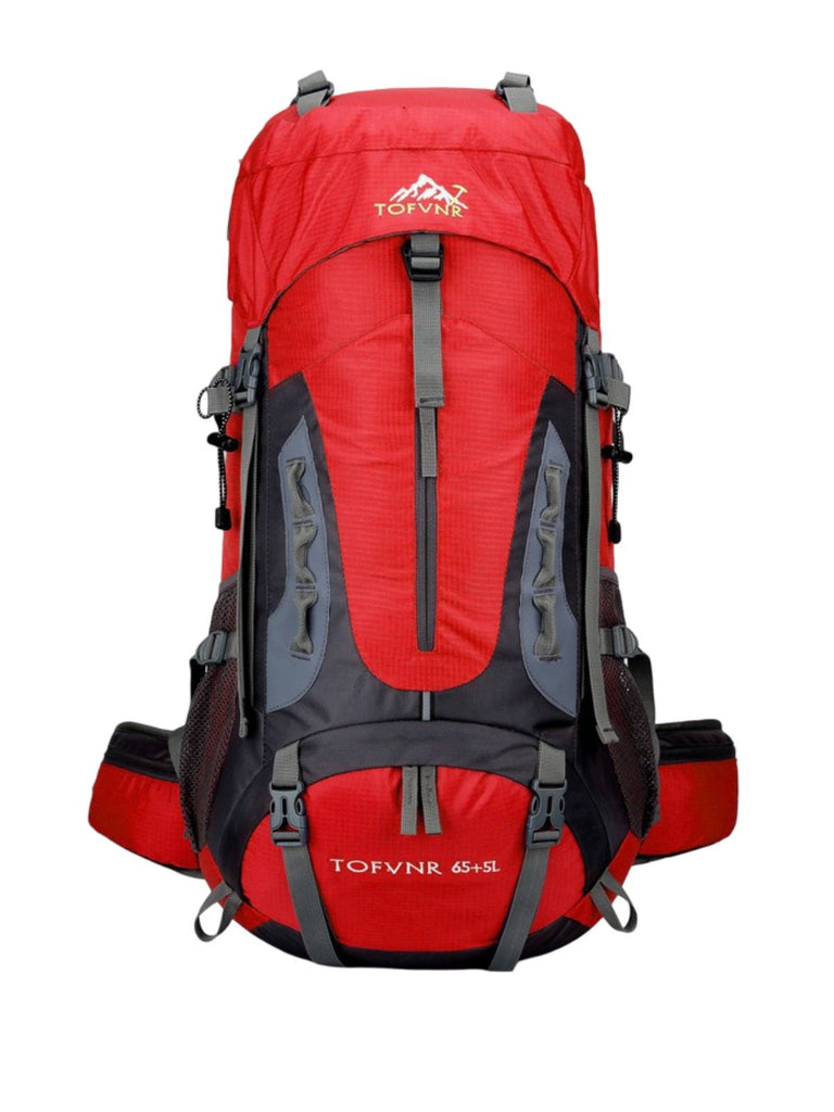 Sac à dos randonnée 65L, trekking, voyage, alpinisme, camping, sport outdoor, modèle Evero - Sac à dos - Rouge