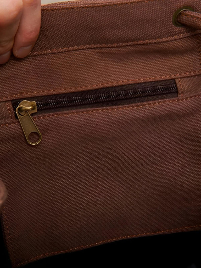 Sac à dos rétro en toile, grand, pour homme, idéal pour voyager, modèle Arselin - Sac à dos - Marron