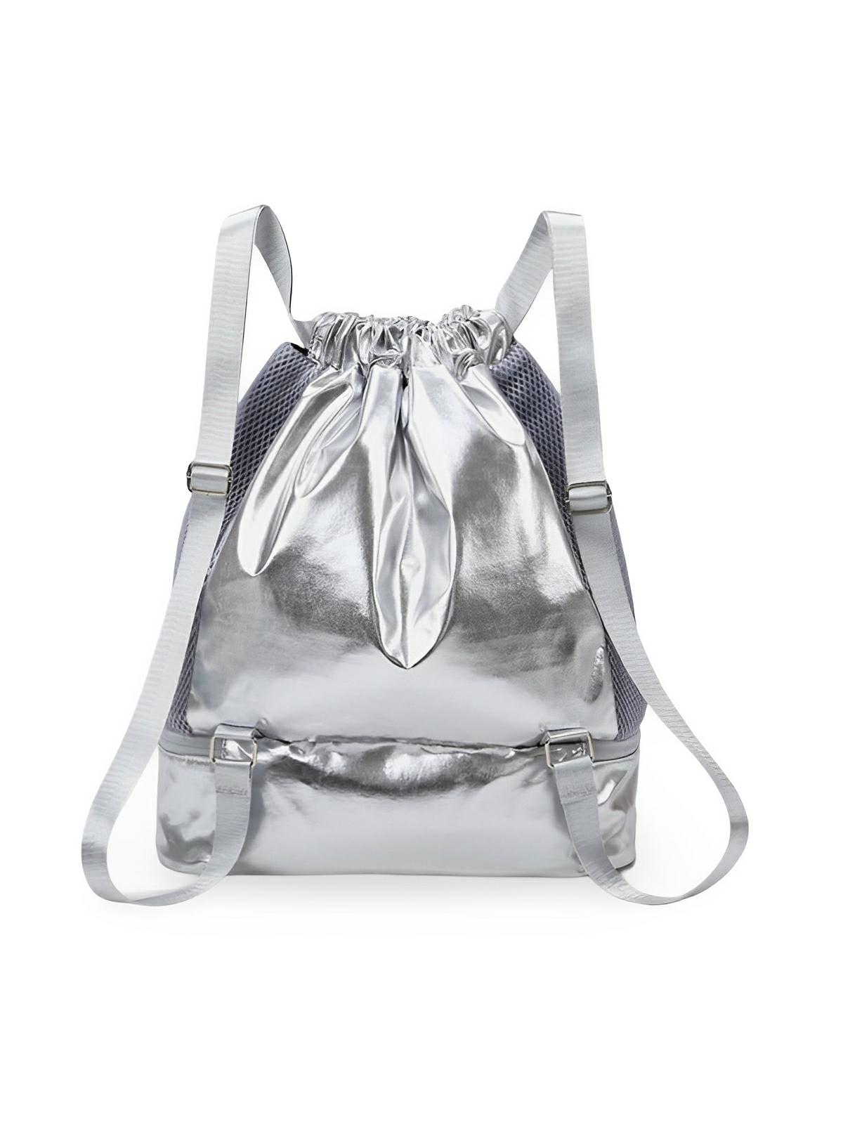 Sac à dos sport femme, grande capacité, compartiment chaussures, tissu déperlant, léger, confort optimal, modèle Blandine - Sac à dos - Argent