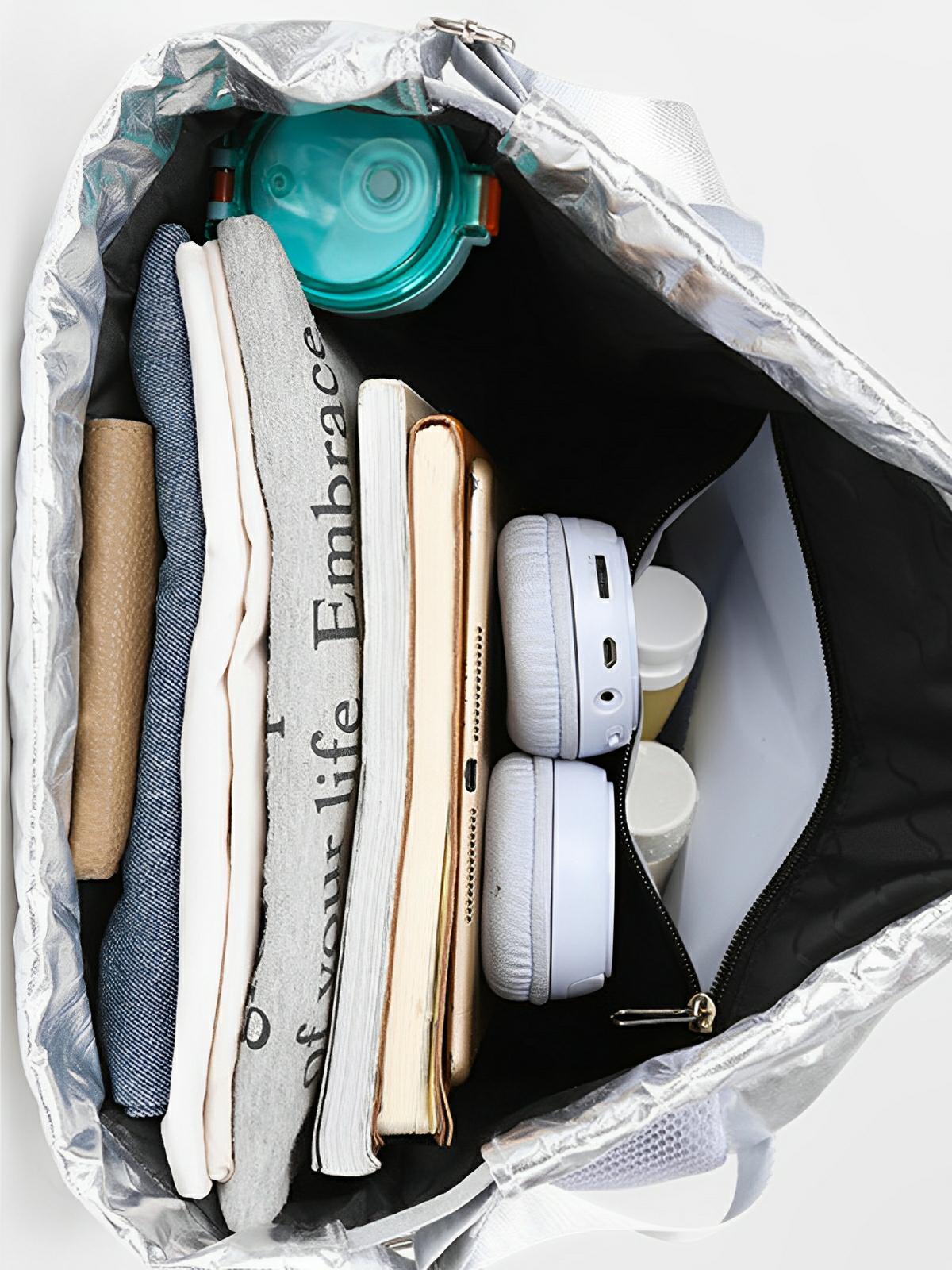 Sac à dos sport femme, grande capacité, compartiment chaussures, tissu déperlant, léger, confort optimal, modèle Blandine - Sac à dos - Argent