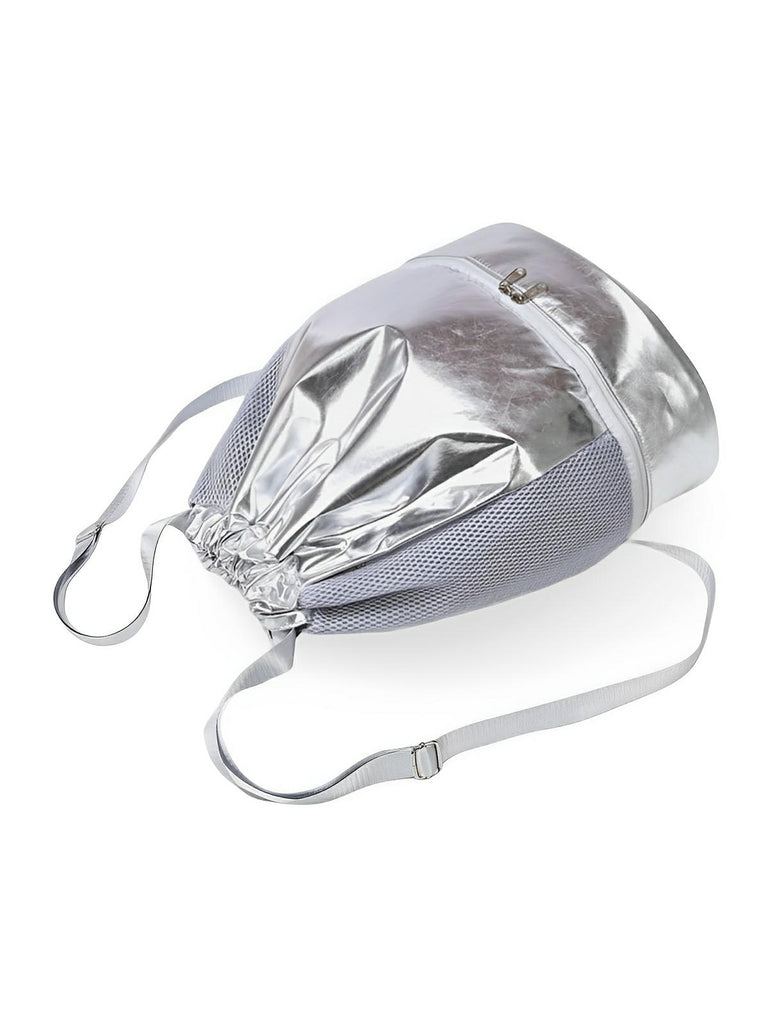 Sac à dos sport femme, grande capacité, compartiment chaussures, tissu déperlant, léger, confort optimal, modèle Blandine - Sac à dos - Argent