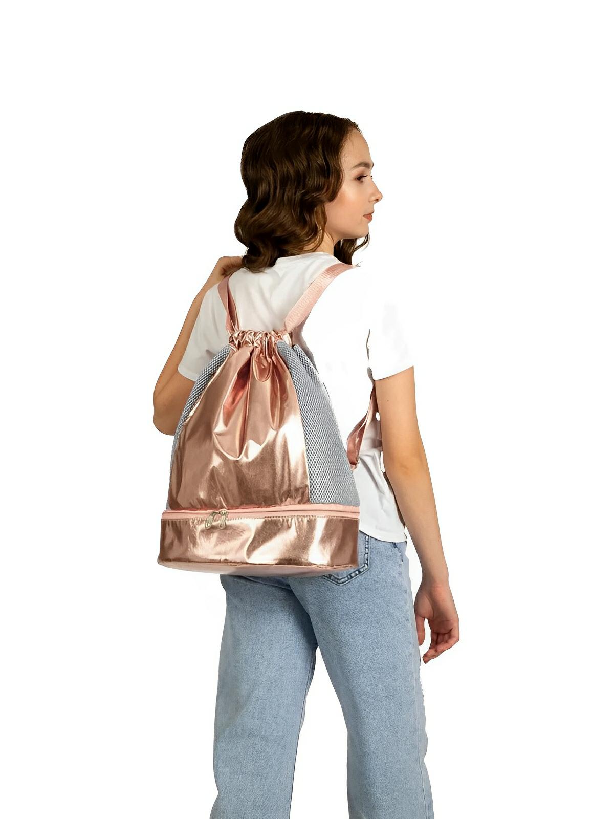 Sac à dos sport femme, grande capacité, compartiment chaussures, tissu déperlant, léger, confort optimal, modèle Blandine - Sac à dos - Rose