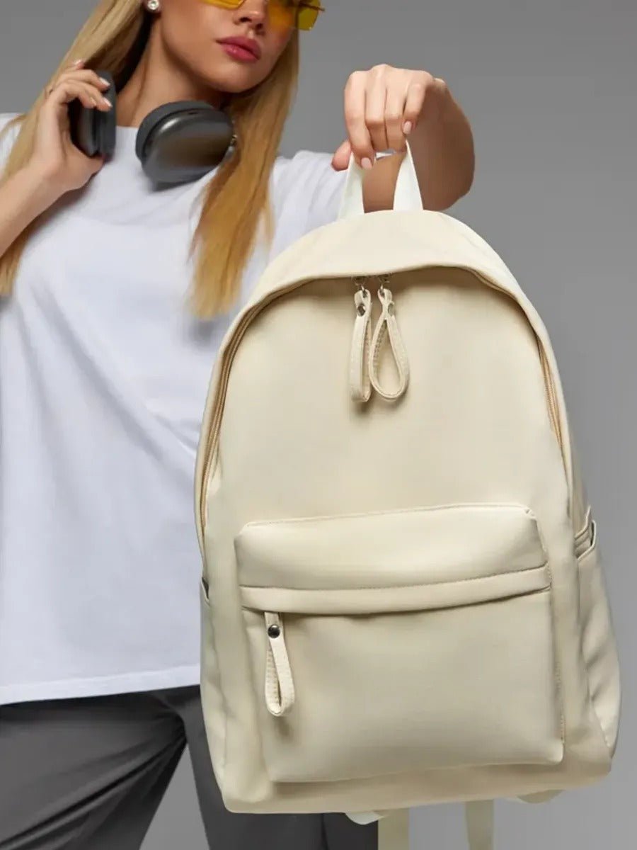 Sac à dos unisexe, compartiment ordinateur, imperméable, grande capacité, usage quotidien, sac d'école, modèle Jixe - Sac à dos - Blanc