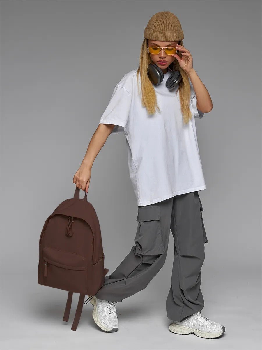 Sac à dos unisexe, compartiment ordinateur, imperméable, grande capacité, usage quotidien, sac d'école, modèle Jixe - Sac à dos - Marron