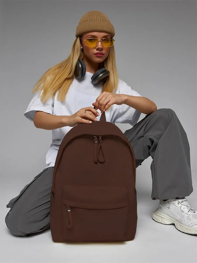 Sac à dos unisexe, compartiment ordinateur, imperméable, grande capacité, usage quotidien, sac d'école, modèle Jixe - Sac à dos - Marron