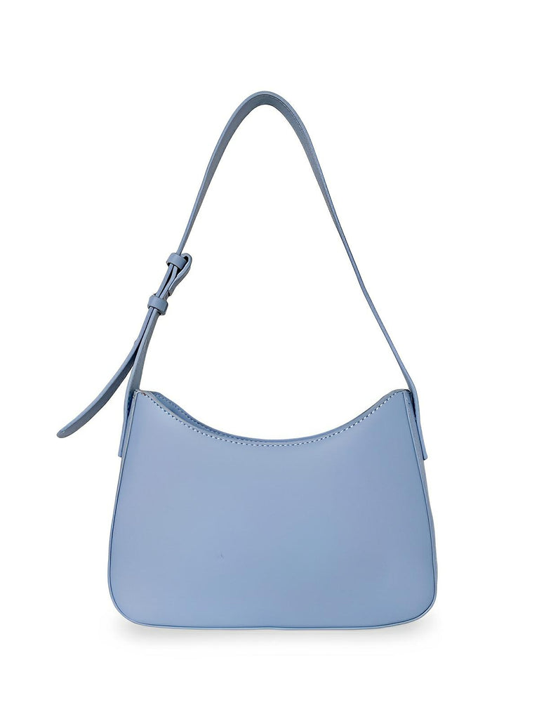 Sac à main baguette femme, bandoulière réglable, petit format, fermeture éclair, style minimaliste, modèle Ciah - Sac à main - Bleu