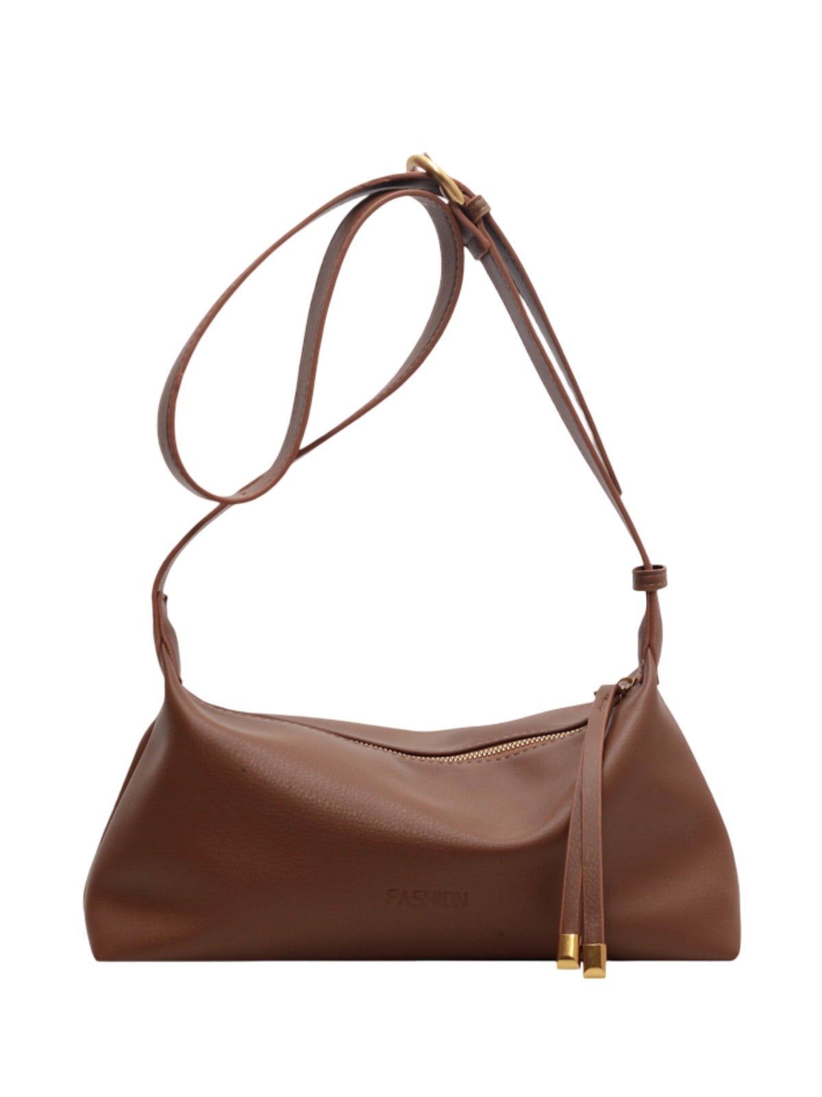 Sac à main baguette, simili vegan, hobo tendance, bandoulière réglable, pochette incluse, y2k, modèle Déborah - Sac à main - Marron