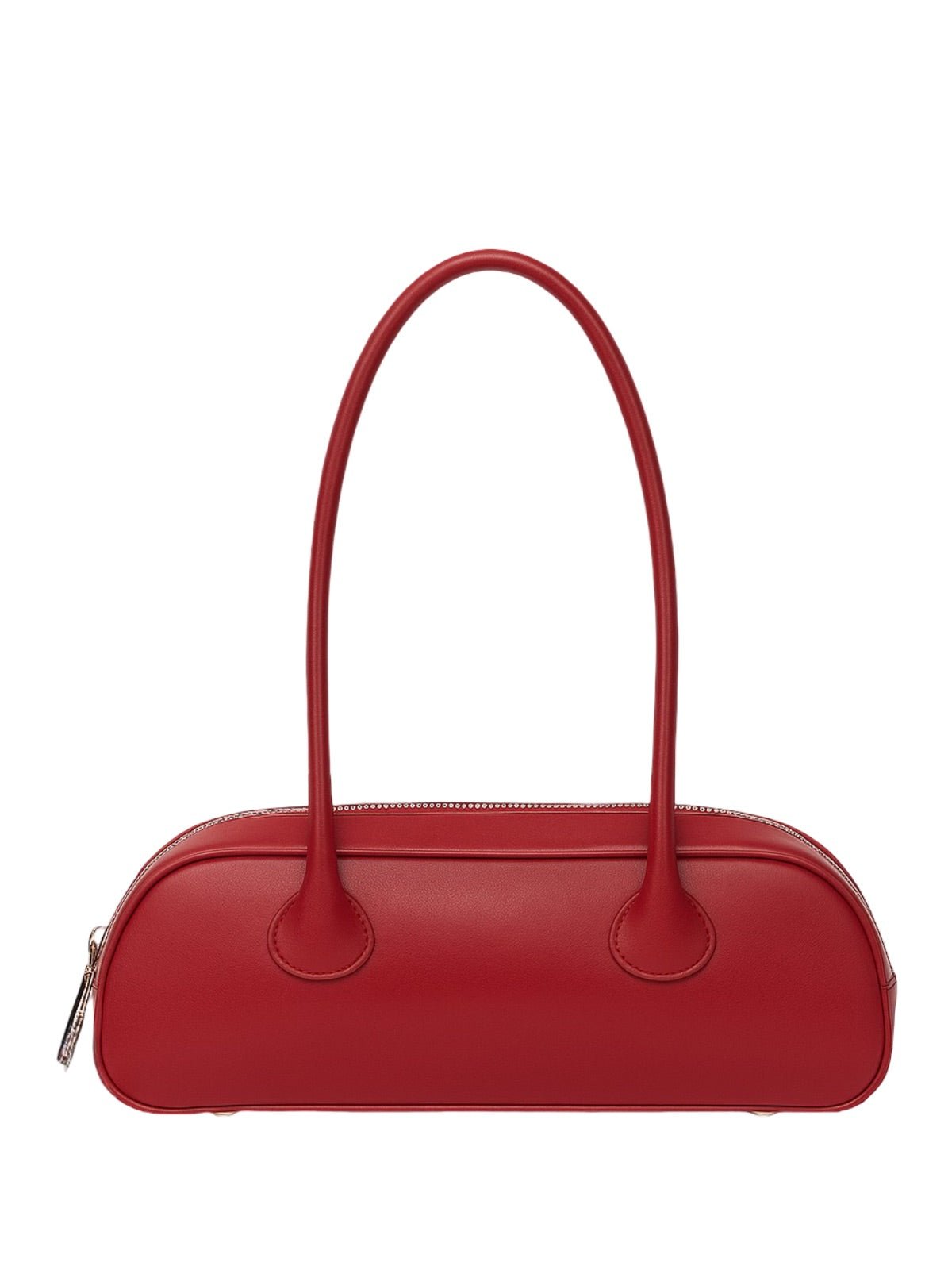 Sac à main bandoulière baguette femme, petit format, forme allongée, poignée longue, format chic moderne, modèle Noyale - Sac à main - Rouge