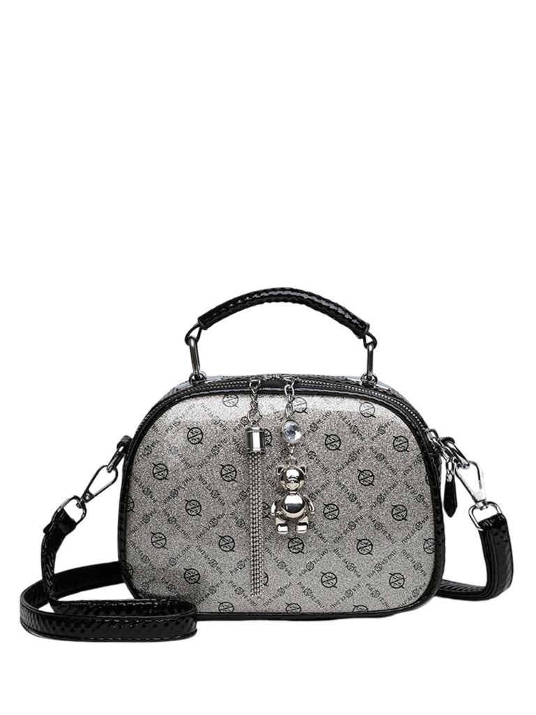 Sac à main bandoulière femme, sac à main à motif brillant, sac porté travers compact, chic fantaisie, mini sac rigide, modèle Audrey - Sac à main - Style 5