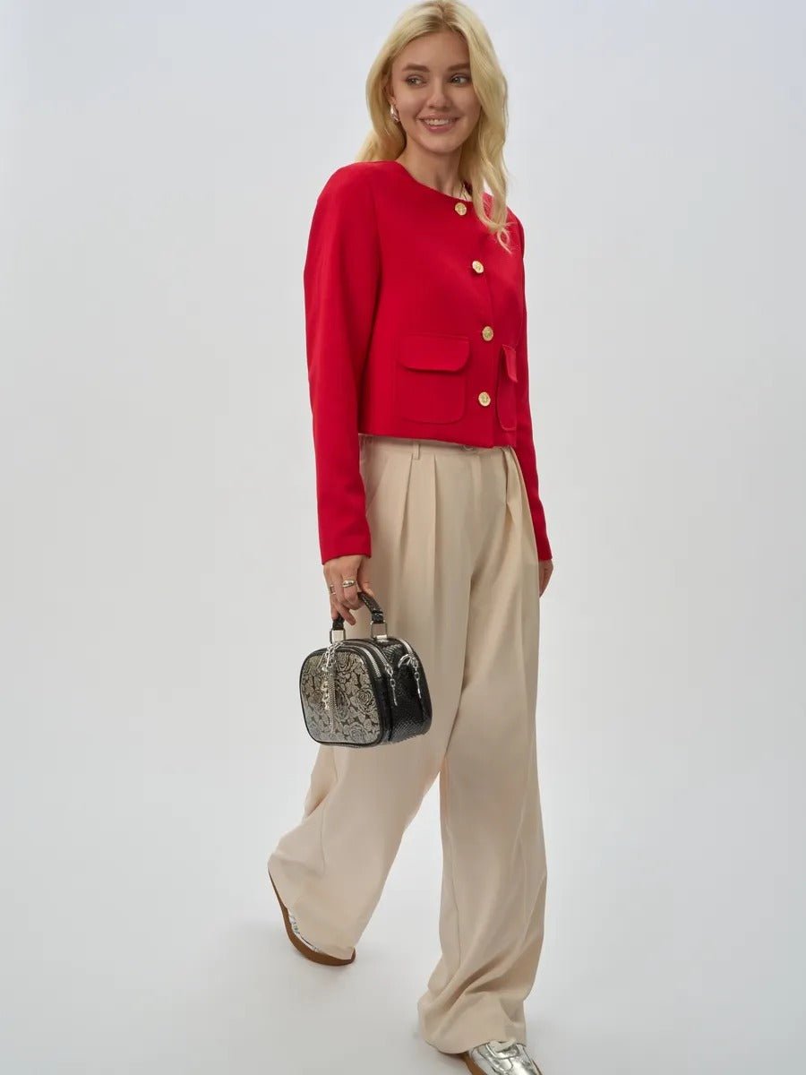Sac à main bandoulière femme, sac à main à motif brillant, sac porté travers compact, chic fantaisie, mini sac rigide, modèle Audrey - Sac à main - Style 1
