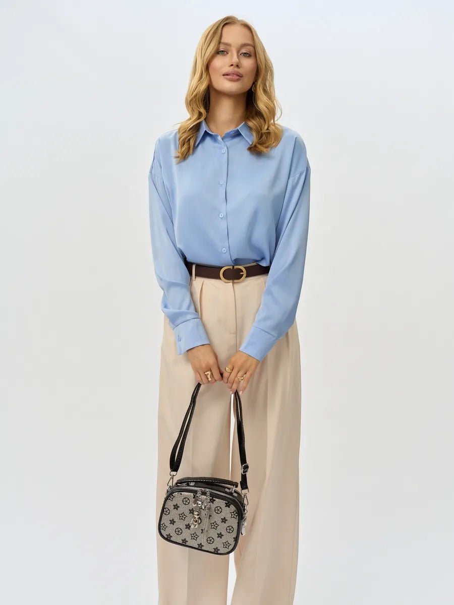 Sac à main bandoulière femme, sac à main à motif brillant, sac porté travers compact, chic fantaisie, mini sac rigide, modèle Audrey - Sac à main - Style 2