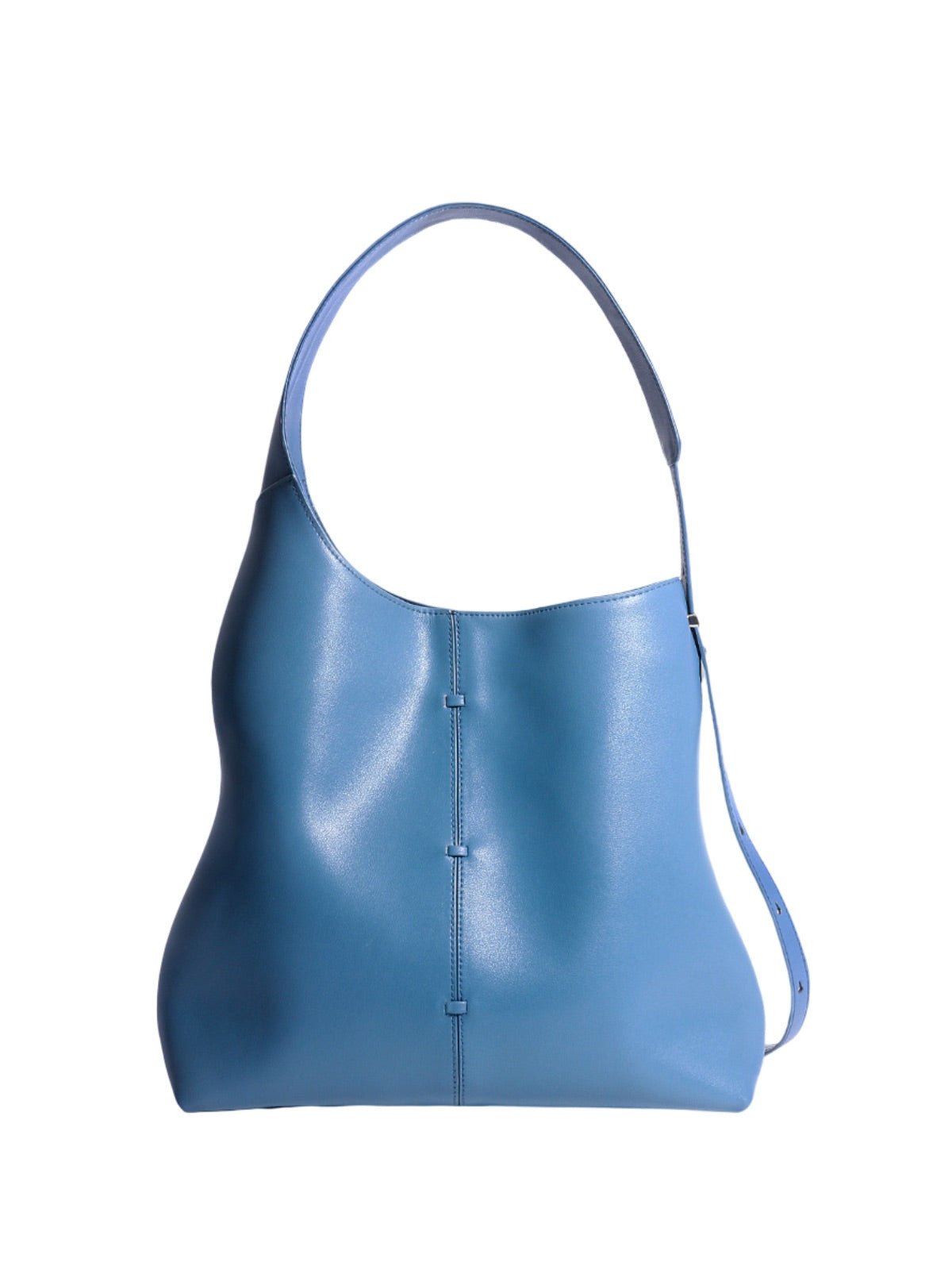 Sac à main cabas cuir, porté épaule, grande contenance, style minimaliste, fermeture magnétique, original et moderne, y2k, modèle Charite - Sac à main - Bleu