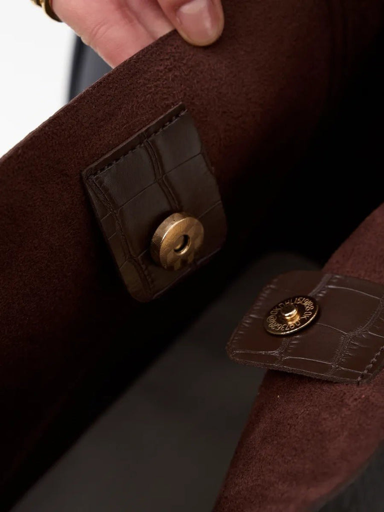 Sac à main cabas texturé, grand format, porté épaule, intérieur suédine, bouton magnétique, poche extérieure, modèle Placidie - Sac à main - Café