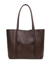 Sac à main cabas texturé, grand format, porté épaule, intérieur suédine, bouton magnétique, poche extérieure, modèle Placidie - Sac à main - Café