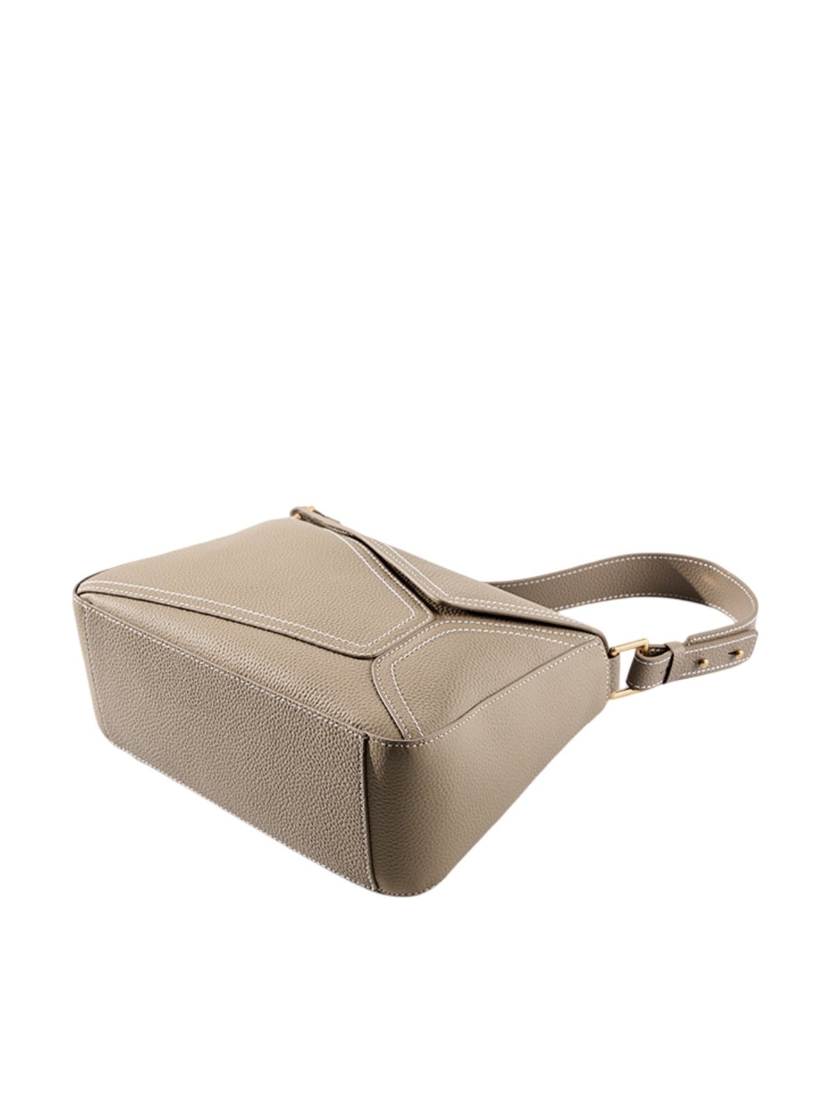 Sac à main en cuir femme, sac porté épaule, sac porté main, idéal pour le quotidien, sac à rabat chic, sac de ville spacieux, modèle Bérisse - Sac à main - Beige