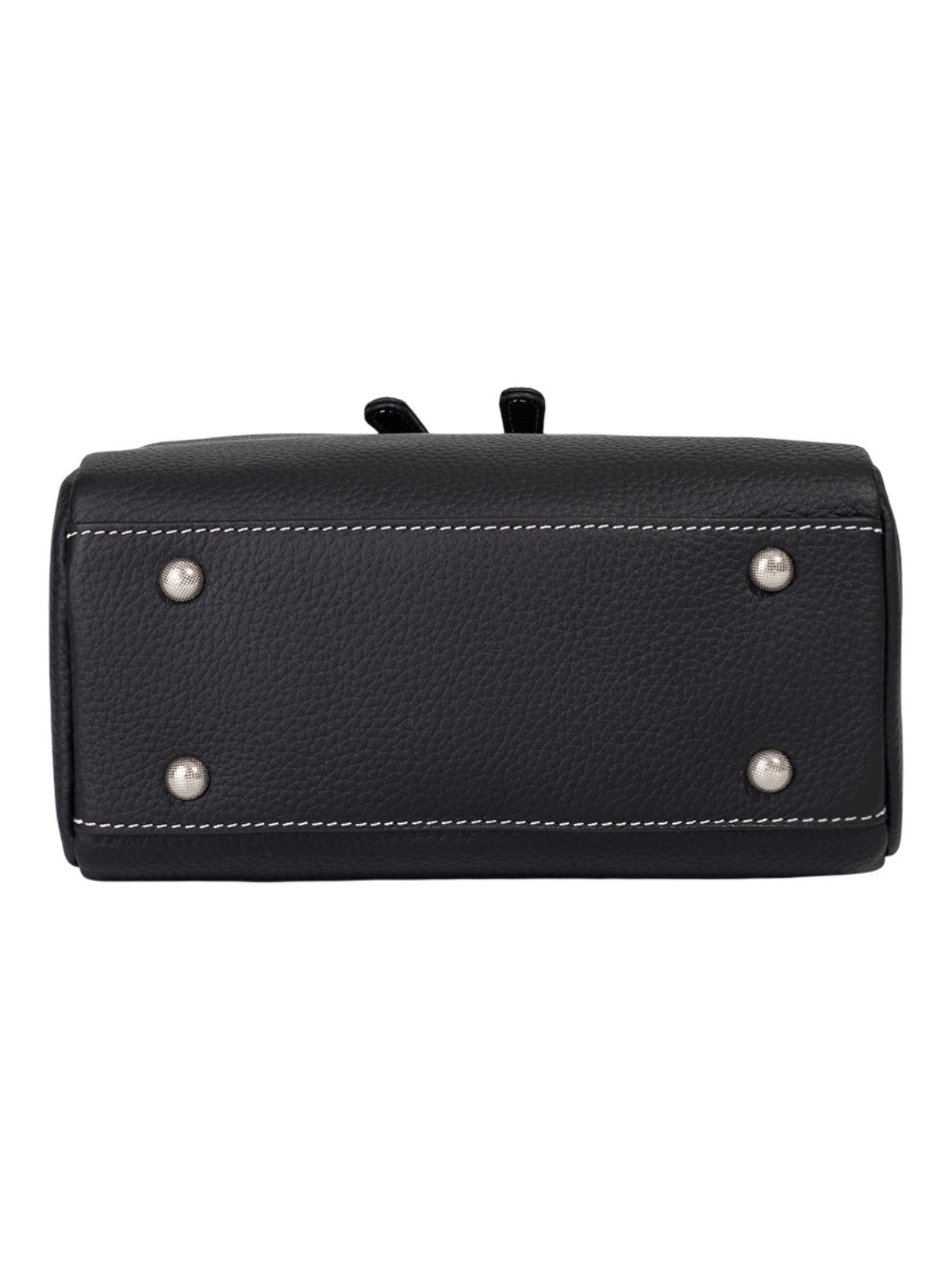 Sac à main en cuir, petit format rigide, bandoulière réglable, compartiments zippés, style urbain, modèle Gravine - Sac à main - Noir