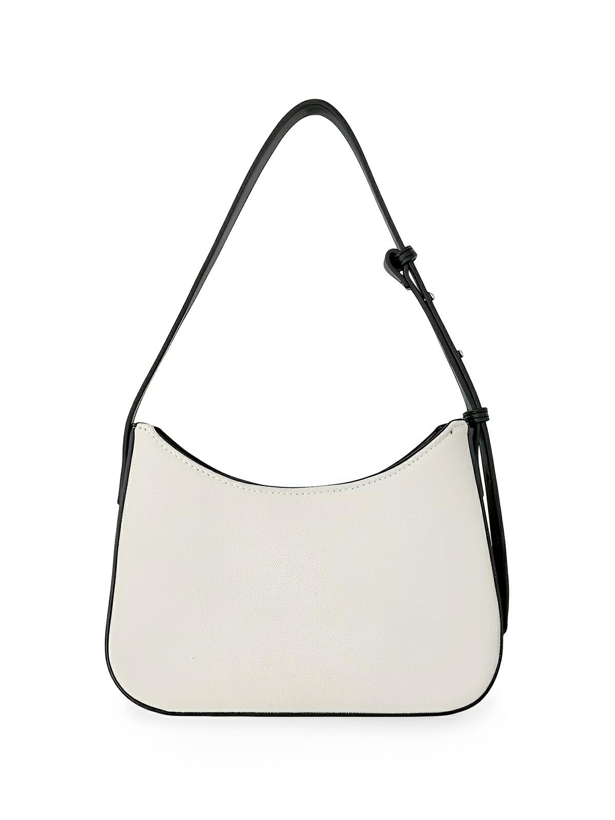 Sac à main épaule en toile, design minimaliste, bandoulière ajustable, fermeture zippée, modèle Clara - Sac à main - Noir