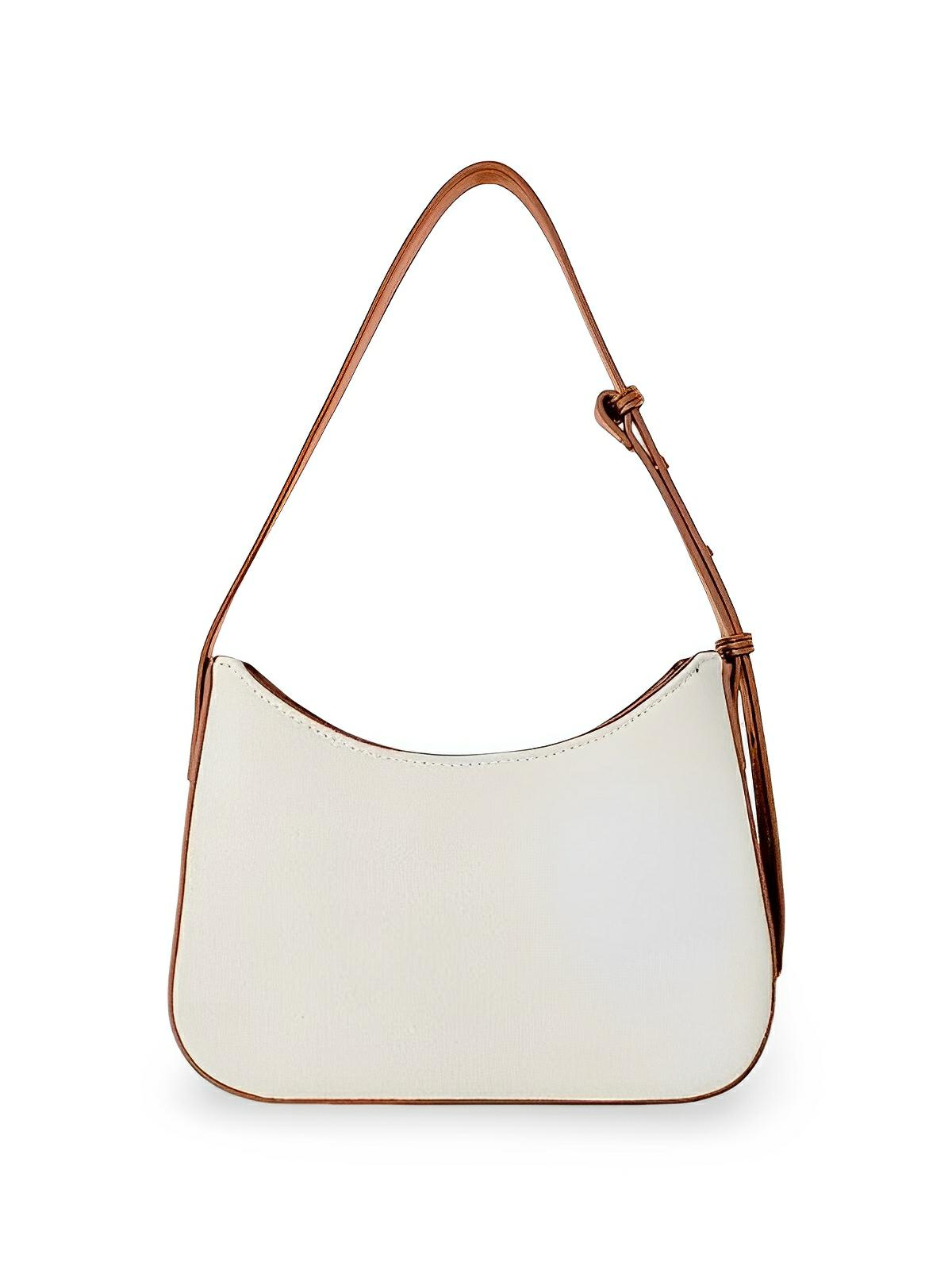 Sac à main épaule en toile, design minimaliste, bandoulière ajustable, fermeture zippée, modèle Clara - Sac à main - Camel